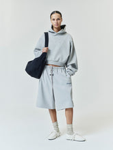 Womens Embossed FW26 Modern Cropped Hoodie