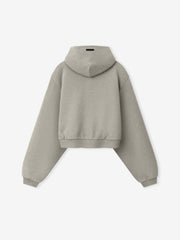 Womens Embossed FW26 Modern Cropped Hoodie