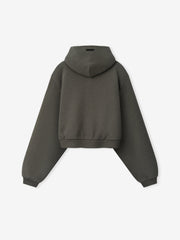 Womens Embossed FW26 Cropped Hoodie